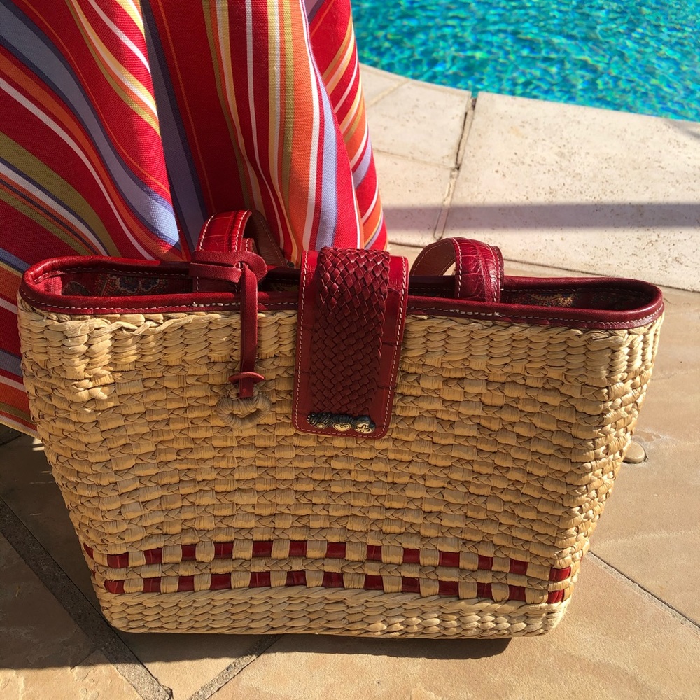 BRIGHTON Beach Basket Woven Summer Tote